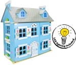 Villa alpine pour les poupées - couleur bleue + éclairage LED