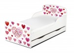 Moderne Lit d'Enfant Toddler avec matelas et un tiroir Motif Coeur 