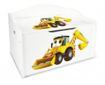 Coffre XL à jouets en bois motif: M. Excavateur