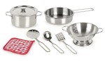 Pots en métal avec accessoires + torchon doux