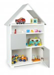 Bibliothèque  PETIT CHALET blanc et gris à 6 compartiments