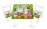 Table et 2 chaises enfant motif jungle 