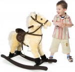 Cheval à bascule en bois avec effets sonores