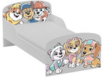 Lit d'enfant Paw Patrol La Pat' Patrouille avec Chase, Stella et Leurs Amis – Lattes + Matelas Inclus 