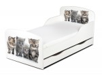 Lit d'Enfant Toddler motif aux petits chats Le tiroir et matelas 