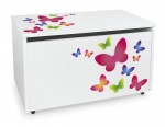 Coffre à jouets sur roulettes 'Papillons'