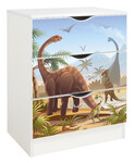 Commode blanche avec les tiroirs Roma /motif Jurassic/ 