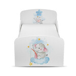 Moderne Lit d'Enfant Toddler avec matelas couleur blanc Petit éléphant