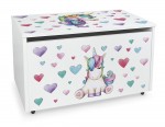 Coffre à jouets sur roulettes 'Licorne'