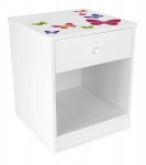 Table de chevet pour la chambres d'enfants motif Les papillons