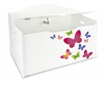 Coffre XL à jouets en bois motif: Papillons