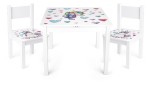 Table et 2 chaises enfant motif la Licorne