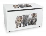 Coffre à jouets sur roulettes 'Chats'
