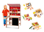  Marché en bois pour les enfants avec Ensemble de produits alimentaires - en bois