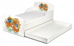 Lit d'enfant 140x70 avec matelas et un tiroir motif: Arche de Noé