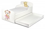 Moderne Lit d'Enfant Toddler 140/70 avec tiroir motif: Nounours