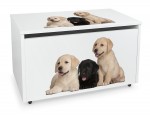 Coffre à jouets sur roulettes 'Chiens'