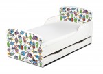 Moderne Lit d'Enfant Toddler en bois avec un matelas et un tiroir Monde Cosmique