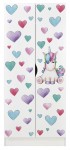 Armoire blanche deux portes Roma /motif Licorne/ 