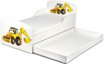 Moderne Lit d'Enfant Toddler motif M. ESCAVATEUR tiroir et matelas