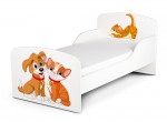 Moderne Lit d'Enfant Toddler 140/70 motif: Chat et chien