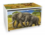 Coffre à jouets sur roulettes 'Safari'