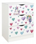 Commode blanche avec les tiroirs Roma /motif Licorne/ 