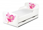 Lit d'enfant 140x70 avec matelas et un tiroir motif: Petite Fée