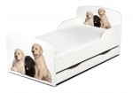 Lit d'enfant 140x70 avec matelas et un tiroir motif: Mes Chiens