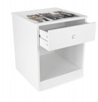 Table de chevet pour la chambre d'enfant motif Les chats