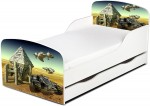 Lit d'enfant 140x70 avec matelas et un tiroir motif: Espace