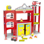 Jeu de Pompiers Multifonctionnel – Caserne à Deux Niveaux avec Hélicoptère et Accessoires