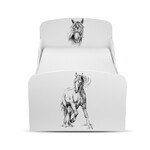  Lit d'enfant 140x70 avec matelas et un tiroir motif: Cheval