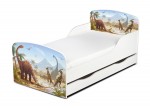 Lit d'Enfant Toddler motif DINO JURASSIC Le tiroir et matelas