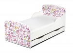 Moderne Lit d'Enfant Toddler en bois avec un matelas et un tiroir Mes Rêves