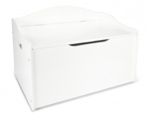 Coffre XL à jouets blanc en bois 