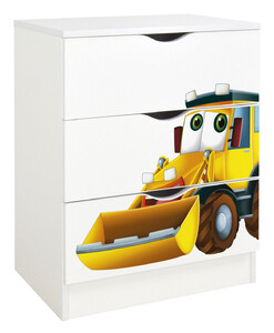 Commode blanche avec les tiroirs Roma 'Mr. Excavateur'