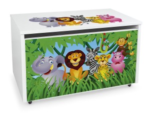 Coffre à jouets sur roulettes 'Jungle'
