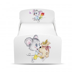 Moderne Lit d'Enfant Toddler 140/70 motif: Souris