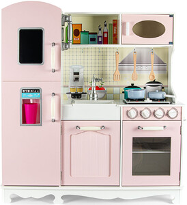 Pink Vintage cuisine en bois pour enfants avec les accessoires