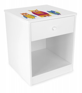 Table de chevet pour la chambre d'enfant motif Le hiboux 