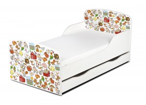 Moderne Lit d'Enfant Toddler en bois avec un matelas et un tiroir FERME