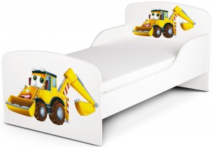 Moderne Lit d'Enfant Toddler motif M. Escavateur avec matelas 