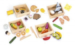 Ensemble de produits alimentaires - tout en bois